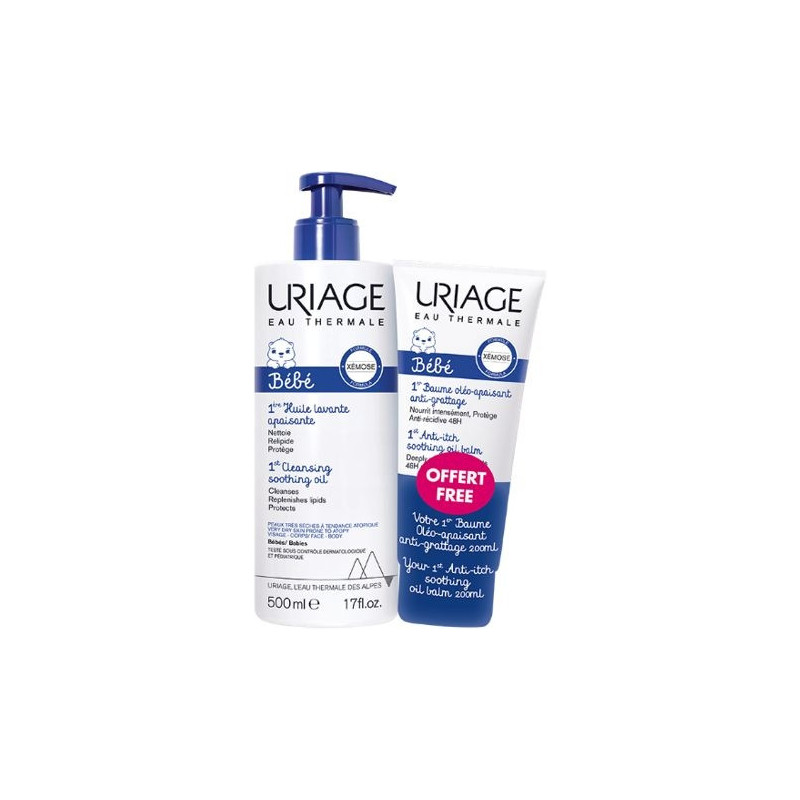 Uriage Baby 1st Soothing Cleansing Oil 500ml 1st Soothing Oil Balm 0ml Free