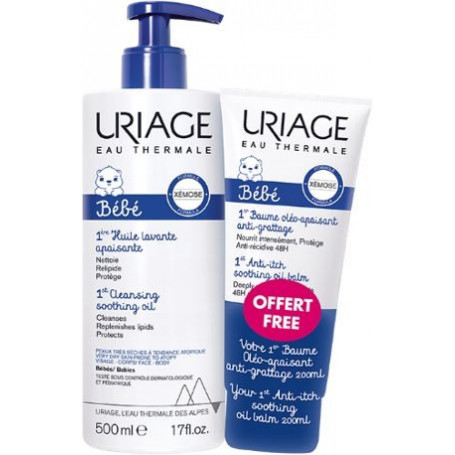 Uriage Bebe First Cleansing Water For Face, Body And Diaper Area 500ml